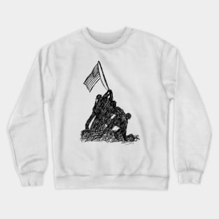 Iwo Jima - Black and White Crewneck Sweatshirt